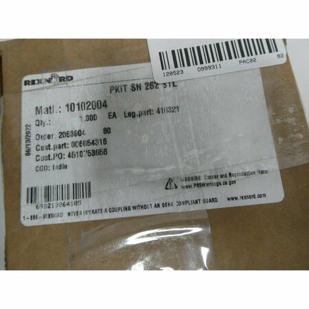 Rexnord REXNORD 416321 PKIT SN 262 STL FLEXIBLE DISC COUPLING KIT COUPLING PARTS AND ACCESSORY 416321 PKIT SN 262 STL